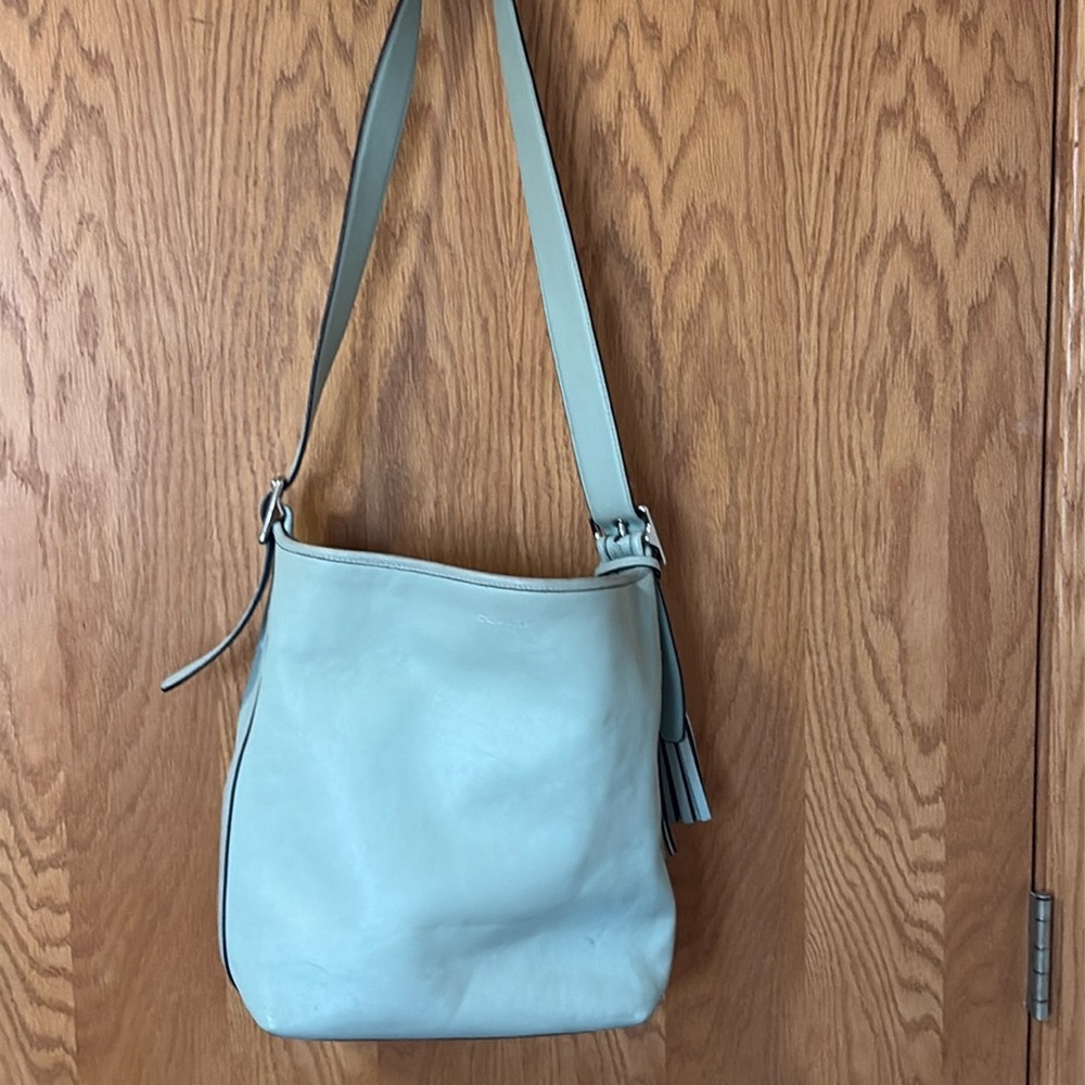 Coach Mint Green Leather Tote Bag